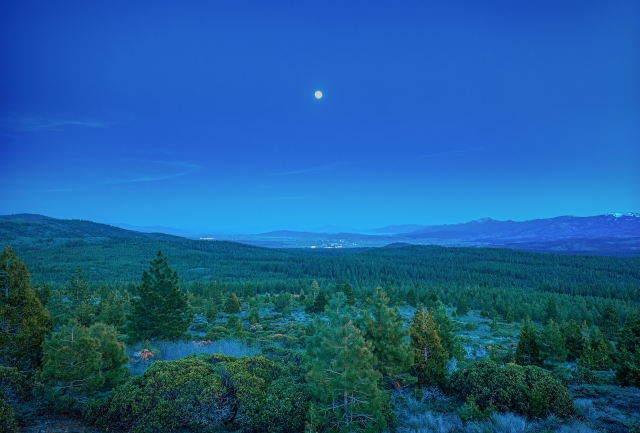 Moonrise Over Susanville, Eagle Lake Road, Susanville, California, United States of America