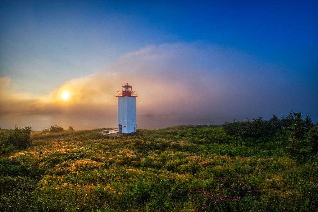 Firing up the Daisies, Quacco Head Lighthouse, St. Martins, New Brunswick, Canada