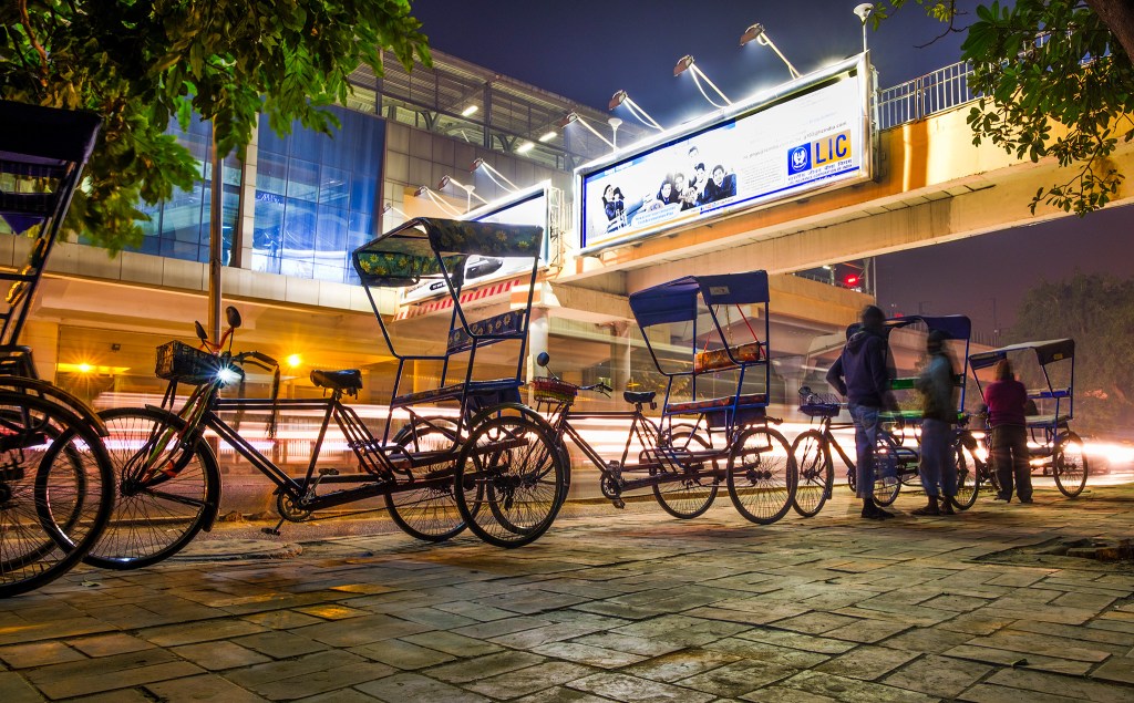 Waiting not Waiting, Bicycle Rickshaw Line, Lajpat Nagar Metro Station, New Delhi, India