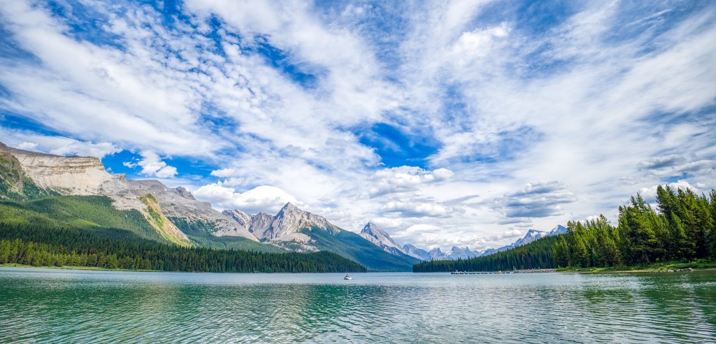 Lone Fisherman, Maligne Lake, Jasper National Park, Alberta, Canada
