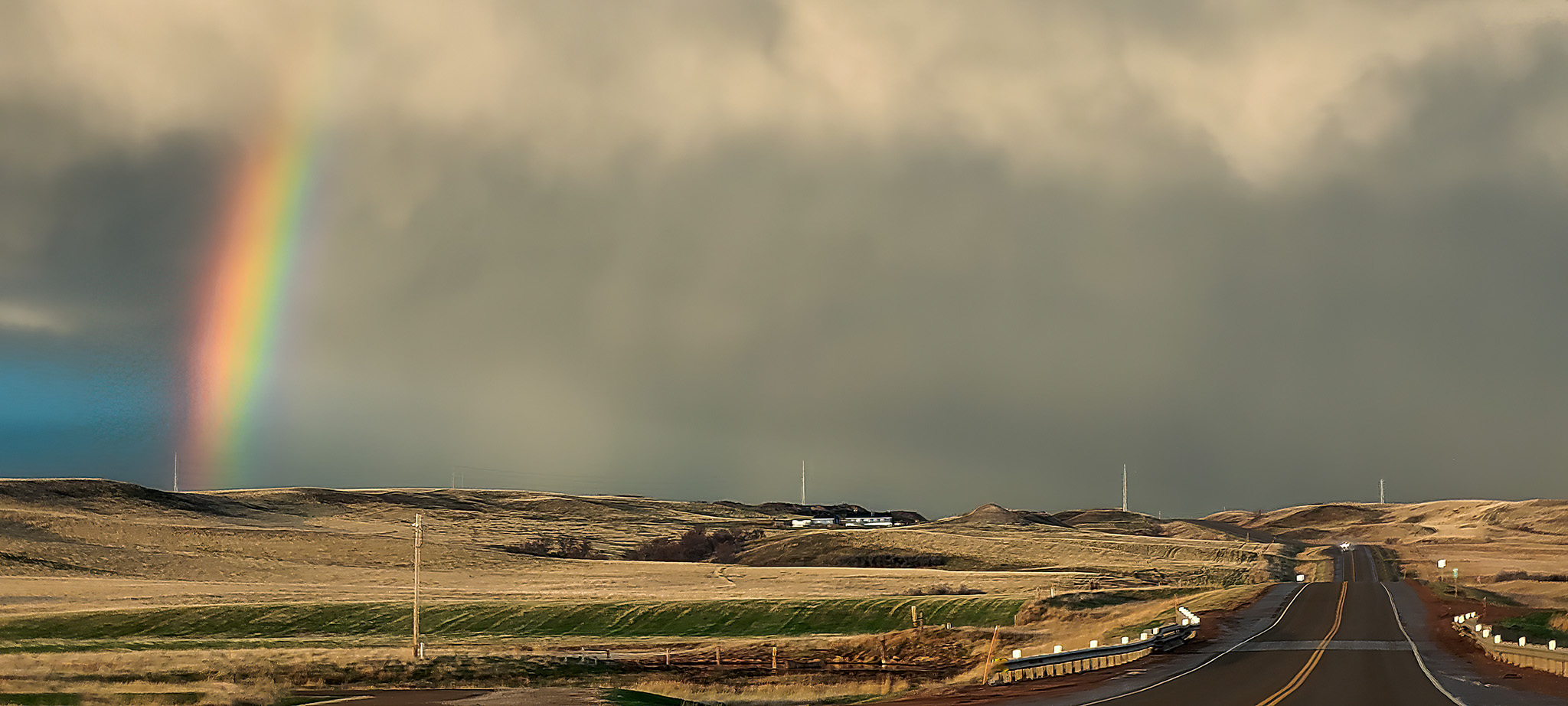Rainbow 'Round the Bend, Johnson's Corner, State Highway 23, North Dakota, United States of America