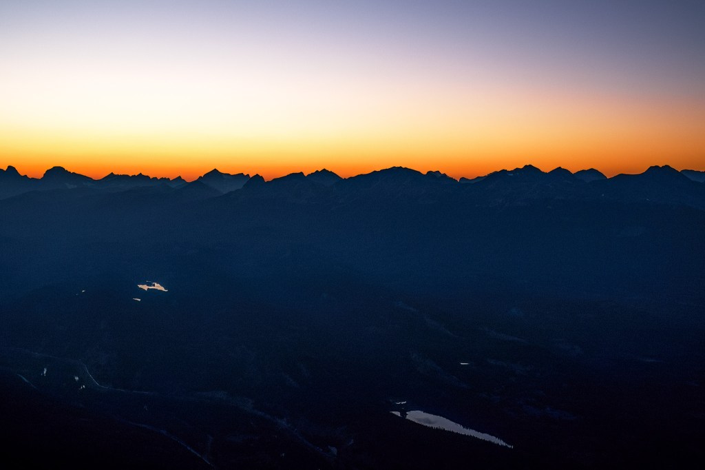 Sunset Glow over Jasper, Jasper Sky Tram, Jasper National Park, Alberta, Canada