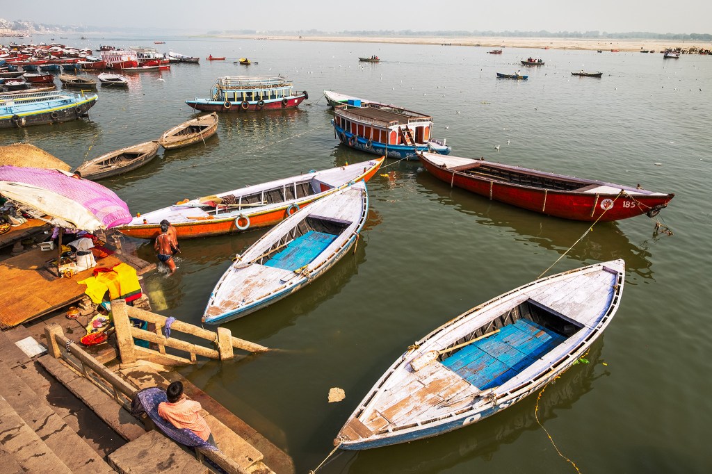 Tied Up and Ready, Ganges River, Varanasi, Uttar Pradesh, India