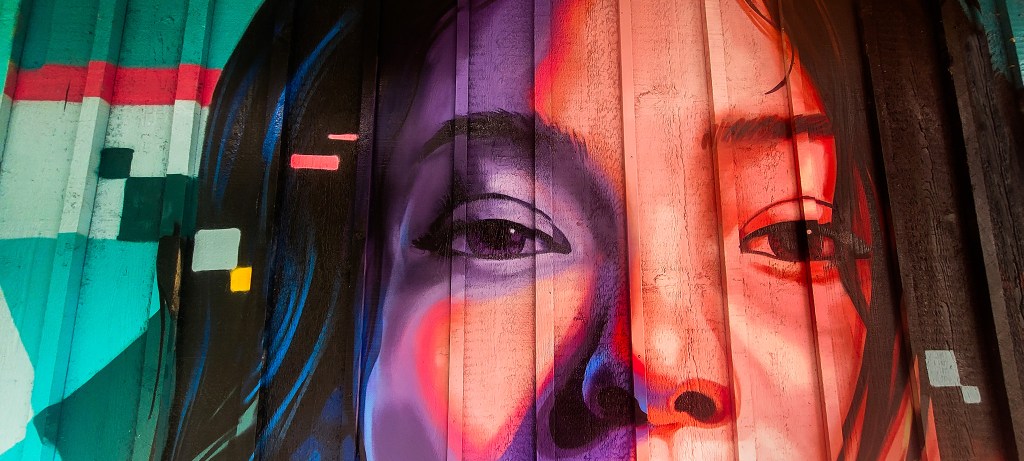 Eyes, (artist Mihai Darvasa), Barnet Marine Park, Burnaby, British Columbia, Canada