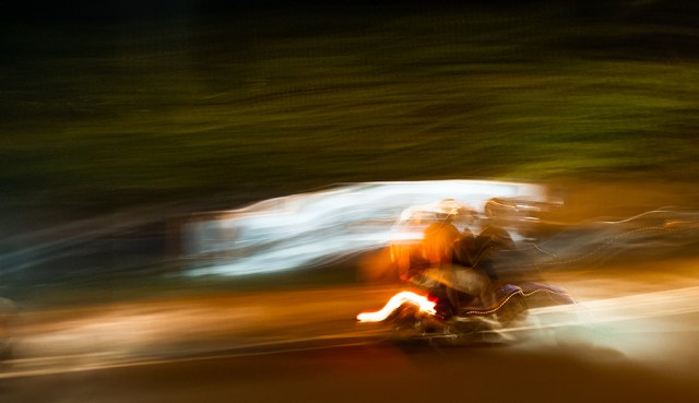 Scooter at night in Denpasar, Bali, Indonesia