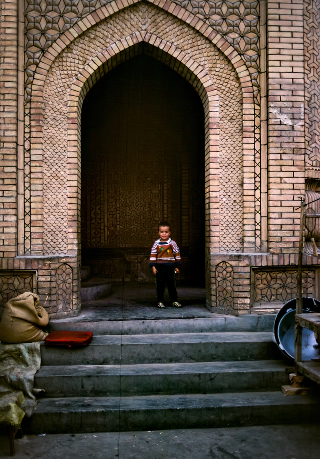 Boy at the Mosque, Kashgar, Xinjiang Autonomous Region, Peoples Republic of China