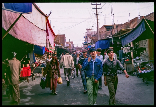 Busy Market Street, Kashgar, Xinjiang Autonomous Region, Peoples Republic of China